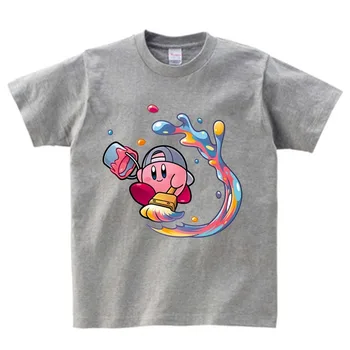 Drenge piger T Shirt Kirby spil Ren Bomuld Besætning Hals kortærmet Tshirt børn Tøj 2020 Høj Kvalitet T-shirt Til baby NN