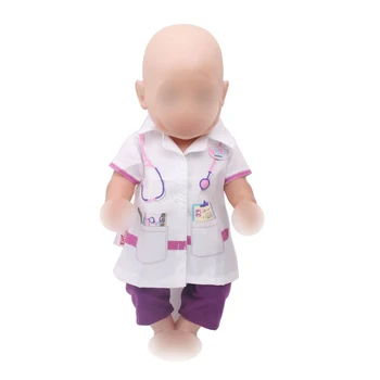 43 cm baby dukker, tøj, new født Læge kostume business bære kirurgisk uniform Baby legetøj passer Amerikansk 18 tommer Piger dukke f266