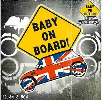 Baby om bord, Union Jack Bil Dekorative klistermærker label for Mini Cooper Mix Masse Mode
