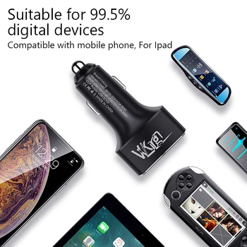 VVKing Hurtig Bil Oplader Super charge 42W Hurtig Opladning 3.0 3 Porte USB-Porte Til Huawei iphone, ipad LG Xiaomi Samsung Bil Oplader