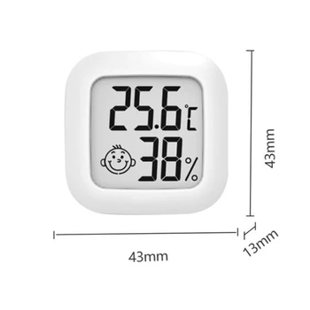 Mini-Termometer Hygrometer Indendørs Termometer stuetemperatur Måle, Overvåge Meter med Smiley-design