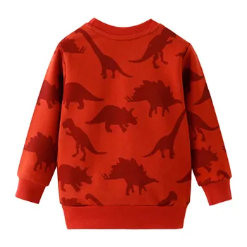 Funnygame Dinosaurer Baby Sweatshirts Bomuld Drenge Toppe Dyr Trykt Drenge Piger Shirts Sport Mode Nye Designs Til Børn Toppe