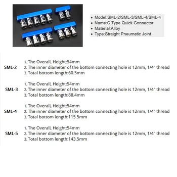 Straight To-vejs Pneumatisk Fælles Quick-connect Fælles SMY Luft Pumpe, Kompressor Fælles SMV Tee Fælles C-type