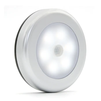 Kold Hvid 6led Led Under-Kabinet Lys PIR bevægelsesføler Nightlight Batteri Magnetiske Lampe Til Soveværelset skabet, trapper, Væg lampe