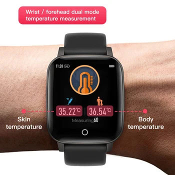 2020 Smartwatch Mænd/kvinder Kroppens Temperatur Måling pulsmåler IP67 Vandtæt Silikone Rem Smart Ur Android, IOS