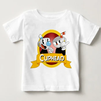 Børn T-Shirt i Åndbar Bomuld komfort Femte Søn Cuphead Casino at Spille Kort Grafisk dreng og pige sommer T-Shirt MJ