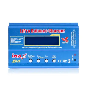 Imax B6 12V Batteri Oplader 80W Lipro Balance Oplader Nimh, Li-Ion-Ni-Cd Digital Rc Oplader 12V 6A Strømforsyning Oplader(Uden Stik)