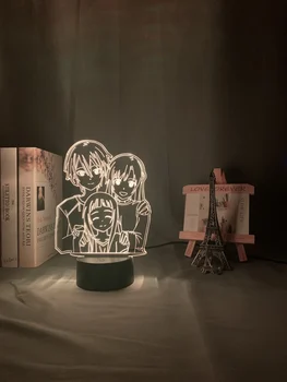 3D Touch Animationsfilm Led Lys Sværd Kunst Online til Soveværelse Indretning Farverige Nat Lys SAO Kirigaya Kazuto bordlampe Yuuki Asuna Gave