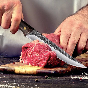 Damaskus Skiver Udbening Kniv for Fisk, Kød, Skære Peeling Cleaver Multifunktionelle kokkeknive Madlavning Værktøjer