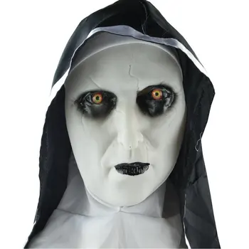 Halloween Maske Masque Nonne Halloween-Maske-Ansigt Voksen Cosplay Rekvisitter Sjove Bar Festkjole Skræmmende Halloween Masker Ornament