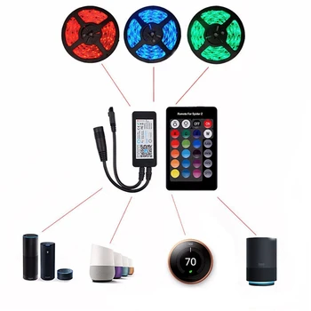 WiFi 4Pins Mini-24 Nøgler, Fjernbetjening RGB LED Wirlesss Controller Arbejder med Amazon Alexa DM5-24V for LED Strip Lysdæmper