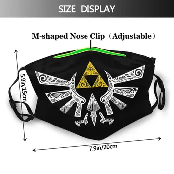 Eventyr Tid Munden ansigtsmaske Zelda Hyrule Doodle Facial Mask Voksen Cool Polyester med Filtre Maske