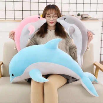Lav Pris 30cm Kawaii Dolphin Bløde Dukke Proppet Ned Bomuld Anima Lur Pude Kreative Børn Toy Julegave til Piger