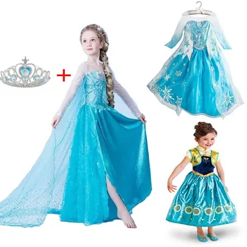 2020 Sommer Pige Kjole Elsa Anna Prinsesse Kjole Kostume Part, Kids Kjoler Jul Børn Cosplay Fantasia Infantil Vestido