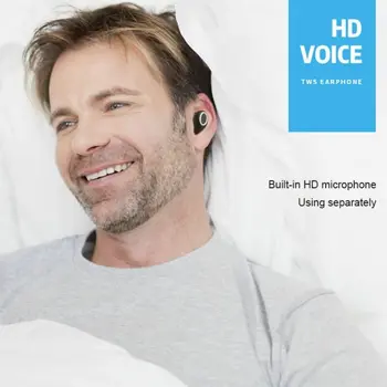 Bluetooth-5.0 Headset TWS Trådløse Hovedtelefoner Tvillinger Øretelefoner 3D Stereo Hovedtelefoner