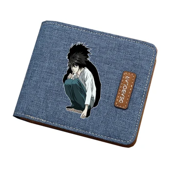 Japan animationsfilm Death Note Tegnebog Studerende Tegnebog ID/Kreditkort Indehaveren Tegnefilm Pung Mænd Kvinder lærred Korte Penge Taske