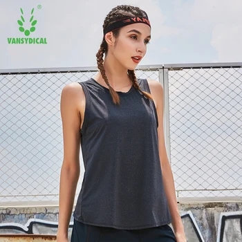 Vansydical Sports Yoga Bra Vest Dame Fitness-Shirts Toppe Træning Tank Top Åndbar Tilbage Hule Fitness-Træning Kører Tank Tops