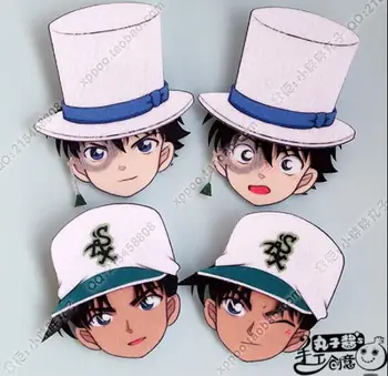 Anime Detective Conan Hattori Heiji Kid Figur Badges Nonwoven Stof Knappen Broche Pin Gaver Børn Legetøj
