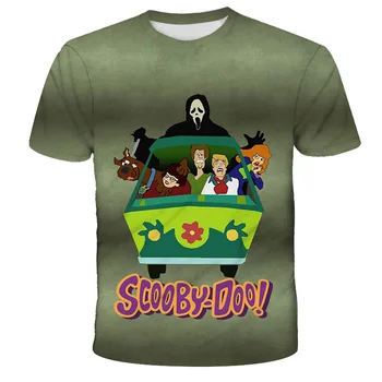 2020 Drenge Sommer Halloween Video Animationsfilm Scooby Doo Polyester 3D Printet T-shirt Børn, Sjove Tegneserier Originale Street Short Sleev