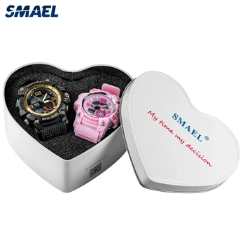 SMAEL Hvid hjerteformet gaveæske Til Par Ure (kun max,uden ur)