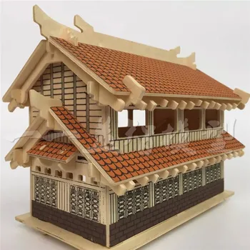 3D træ-puslespil bygning model træ ChaoYang hall palace house villa-arkitektur samle spil woodcraft construction kit 1 stk