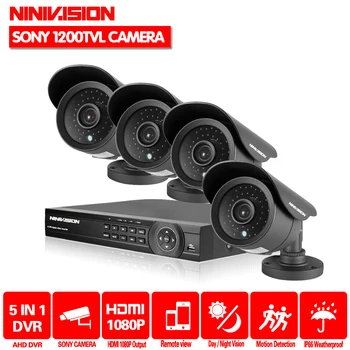 HD videoovervågning h.264 8ch hdmi 1080P 1080N DVR video-optager sikkerhed sony 1200TVL udendørs kamera system dvr kit 1TB HDD