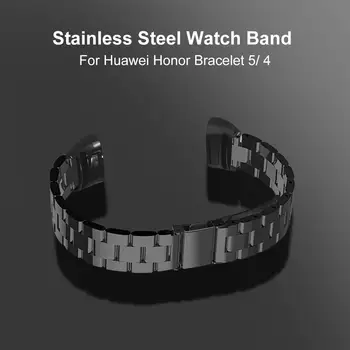 Rustfrit Stål Metal Håndledsrem Til Huawei Honor Band 5 4 Smart Sport Armbånd Strop Til Huawei Honor Band 5 Band4 Standard