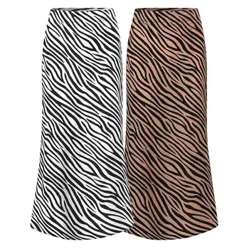 2021 VONDA Zebra Print Kvinder Casual Nederdele Kort Party Clubwear Femme Tøj Elegant Lige Bløde Skørter Femme Nederdel Part