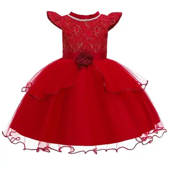 Baby Børn Blomst Temmelig Fødselsdag Kjoler Barn Princess Wedding Dress Aften Fest Kostume Kjoler Børn Tøj 2-10Y