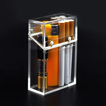Transparent Akryl Cigaret lomme Max glitter Gennemsigtig cigaret arrangør Ryger Plastic card Box Bærbare cigaret cas