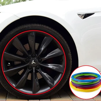 2stk Bil Hjul Mærkat Anti-kollision Strip Dæk Dæk Dekoration Udvendige Ændret Klistermærke Til Tesla Model 3 X S Tilbehør