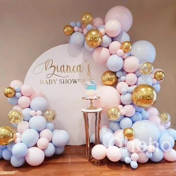 Ohoho Macaron Pastel Balloner Guirlande-Arch Kit Fødselsdag, Bryllup, Baby Shower Dreng Pige Barnedåb Jubilæum Fest Dekoration