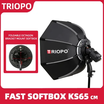 TRIOPO 65cm Sammenklappelig Octagon Softbox Soft box w/Håndtag for Godox Yongnuo Speedlite Flash Lys fotografering studio tilbehør