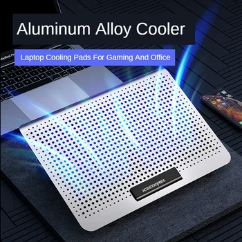 Gaming Laptop Cooler Tavs Stor Fan Aluminium Laptop Cooling Pad 2 USB-Port Justerbar Hastighed og Højde Notebook Stand 12-17 Tommer