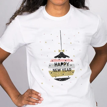 Kvinder Grafisk ferie Ferie Mode Nye År 90'erne Glædelig Jul Tøj Print-Toppe Dame t-Shirts Tøj Kvindelige T-Shirt T-Shirt