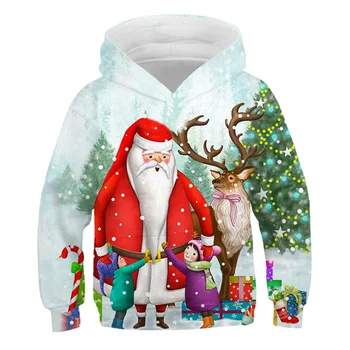 Julegave Sweatshirts Til Drenge 3-14Y Børns Sweatshirt Jul Toppe til Børn Piger Kostume Baby Boy Tøj og Hættetrøjer