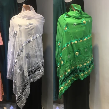 Nye Afrikanske Dubai Bomuld Pashmina For At Bede Emroider Ring Og Diamant Sjal Wrap Kemiske Blonder Stjal Net Tørklæde, Pandebånd Til Dame