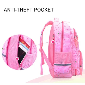 Sød Pink Dot Trykt Studerende School-Rygsæk Piger Børn Taske Vandtæt Polyester Bagpack Primære Book Poser til Skole Teenagere