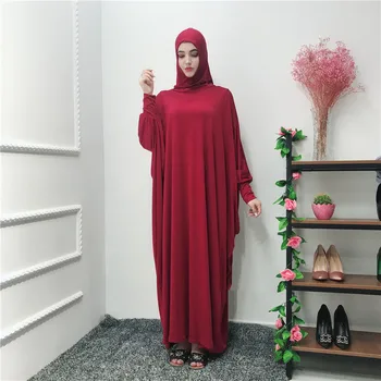 Arabisk-Muslimske Hijab Kjole Kvinder Batwing Ærme Hætteklædte Bøn Tøj Maxi Abaya Kjoler Kaftan Lang Robe Tyrkisk Islamisk Tøj