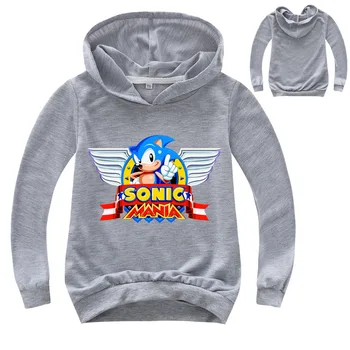 2-16Y Mode-Sonic The Hedgehog Hoodie Kids Hættetrøjer til Piger Sonic Børns Sweatshirt til Drenge Sweat Shirt Børn Tøj