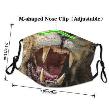 Sjove Store Tænder Beskyttelse Maske, Brølende Løve Vaskbar Maske Beskyttelse Åndedrætsværn Dæmpe