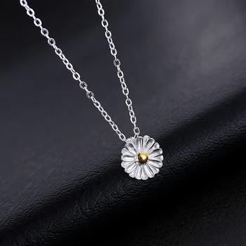 925 sterling sølv Blomster halskæder, vedhæng mode-sterling-sølv-smykker statement halskæde til Kvinder Kolye