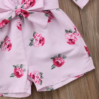 Casual Toddler Baby Pige Sparkedragt, Blomstret Sunsuit Sommer Outfits Ét Stykke