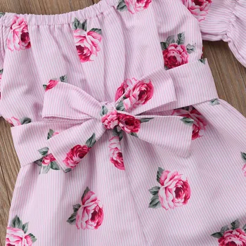 Casual Toddler Baby Pige Sparkedragt, Blomstret Sunsuit Sommer Outfits Ét Stykke