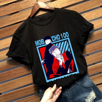 Mob Psyko 100 Tshirt Mænd kortærmet T-shirt Besætning Hals, der er Monteret Bløde Anime, Manga Tee Shirt Tøj