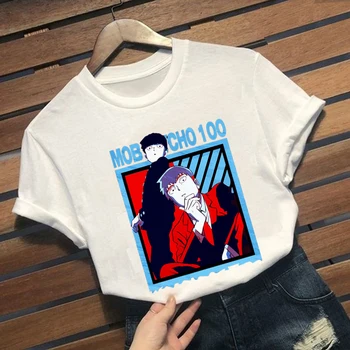 Mob Psyko 100 Tshirt Mænd kortærmet T-shirt Besætning Hals, der er Monteret Bløde Anime, Manga Tee Shirt Tøj