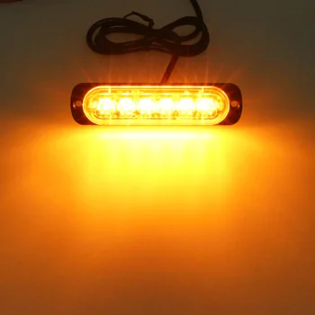 12-24V 6LED 18W Mini Lettere Arbejde Bar Lampe Slank Amber Flash Lyset af at Køre i Bil Tåge terrængående SUV, Auto, Bil, Båd, Lastbil advarselslampen