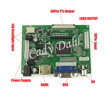 HDMI VGA 2AV LVDS Controller Board + 40 Pins Lvds Kabel Kits til B156HW01 - V1/V2 B156HW03 - V0 1920x1080 2ch 6 bit LCD-Skærm