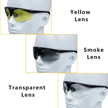 Airsoft Taktiske Briller PC 3 Linse Skyde Briller Anti-fog Sikkerhed i Cykling Vandring Kører Sport Med Nærsynethed Nærsynet Ramme