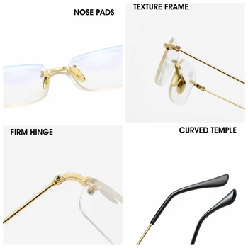 Metal Bifokale Briller til Læsning i Nærheden af Anti Blå Lys Uindfattede Presbyopic Briller Gennemsigtig Guld farve Mænd Kvinder Firma Hængsel gafas